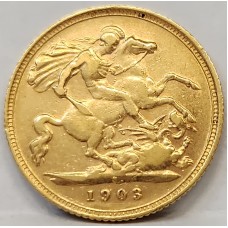 AUSTRALIA 1903 . HALF 1/2  SOVEREIGN . SYDNEY . GOLD